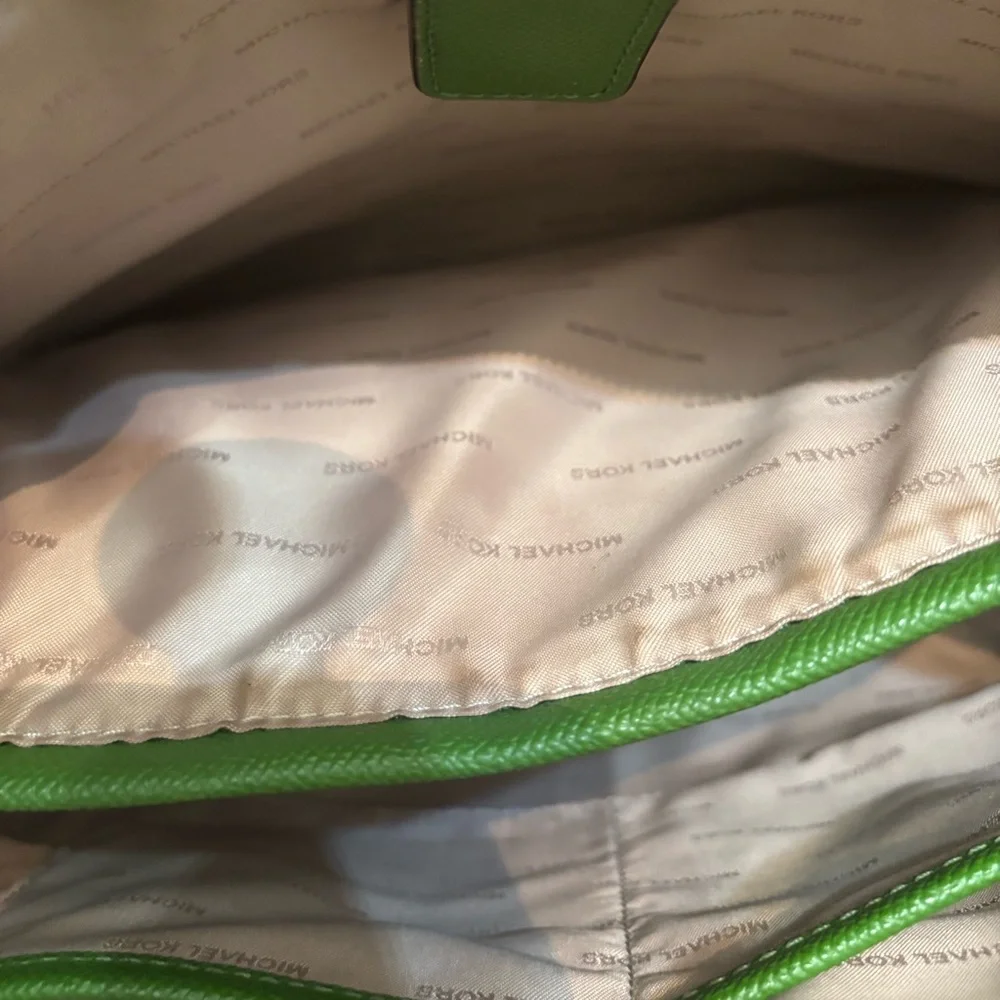 MICHAEL Michael Kors Maddie Green Leather Tote Bag